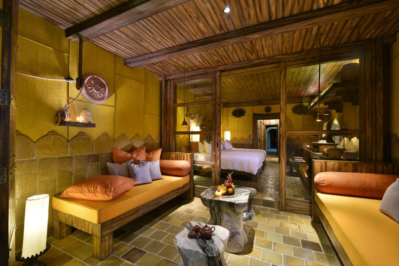 Deluxe shared occupancy sitting area at Legacy Yên Tử