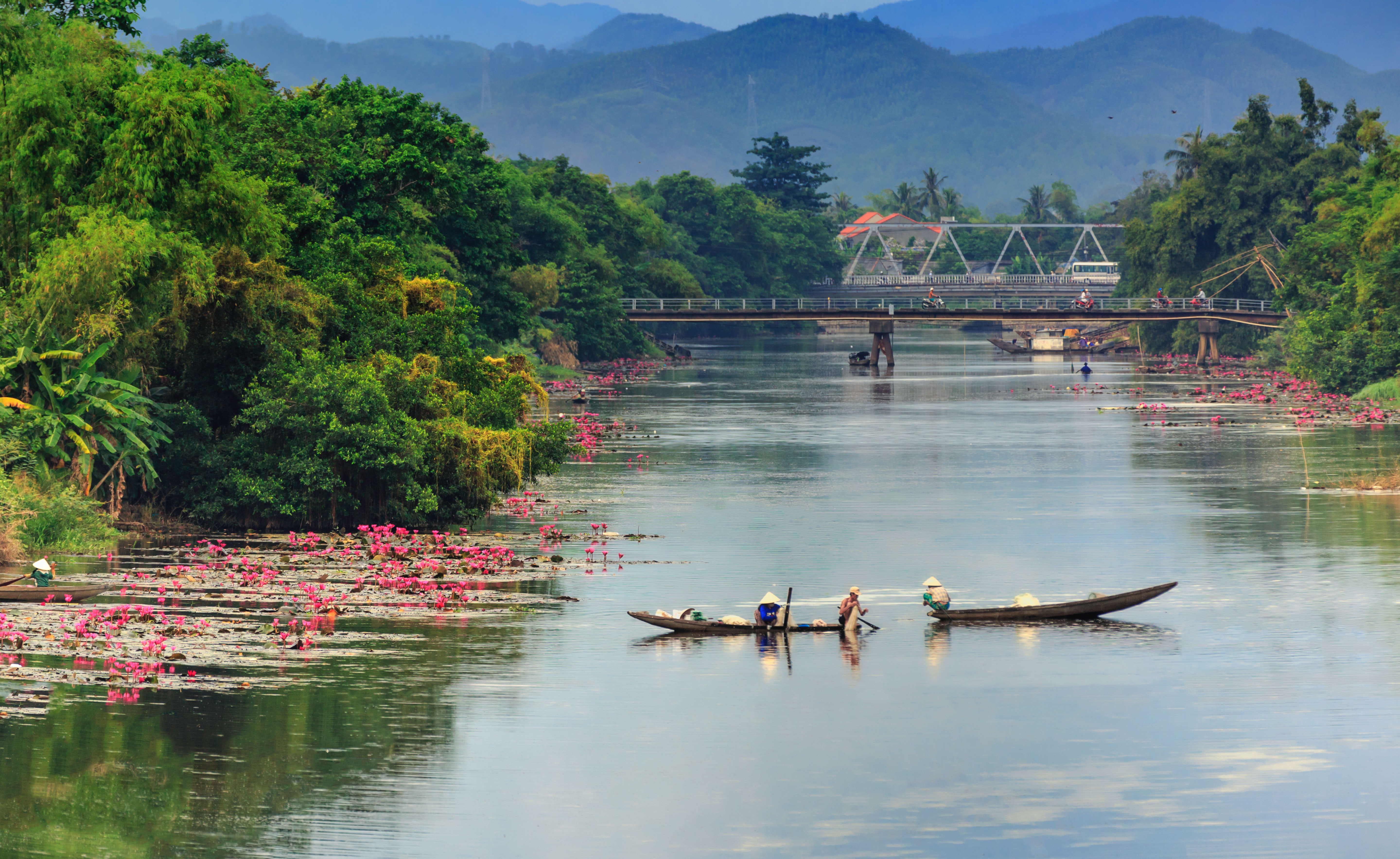 Hue river at dusk