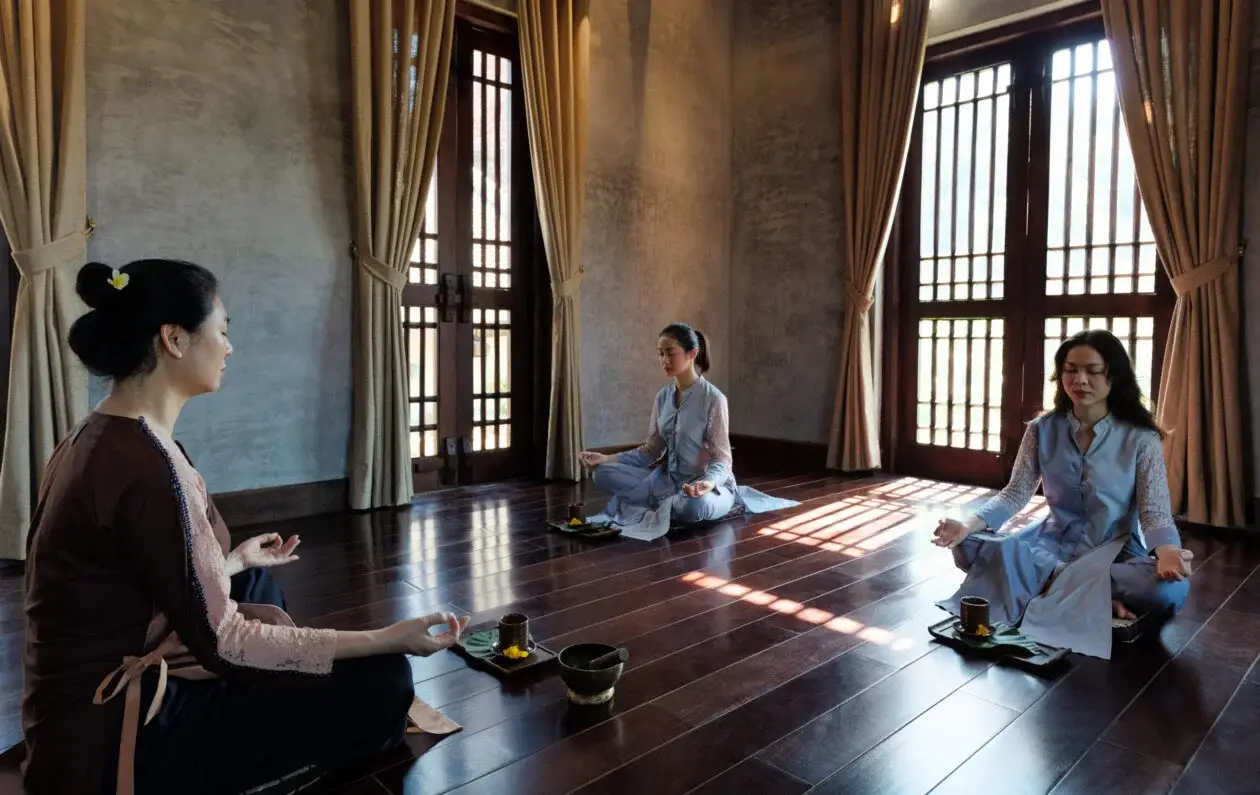 The meditation room at Legacy Yên Tử
