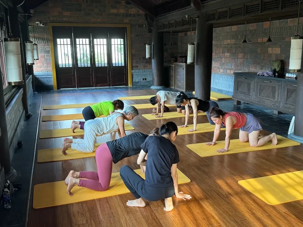 Yin Yoga session guided at Legacy Yên Tử