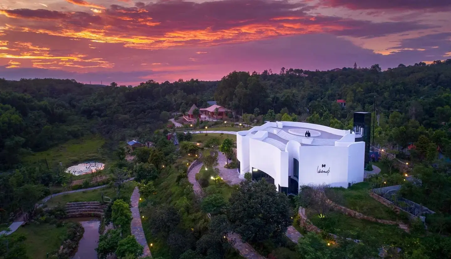 A quiet private retreat setting in the hills near Hue