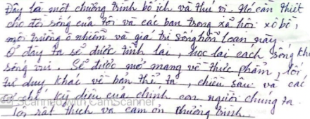 Original handwritten review from Chị P.P. Nga