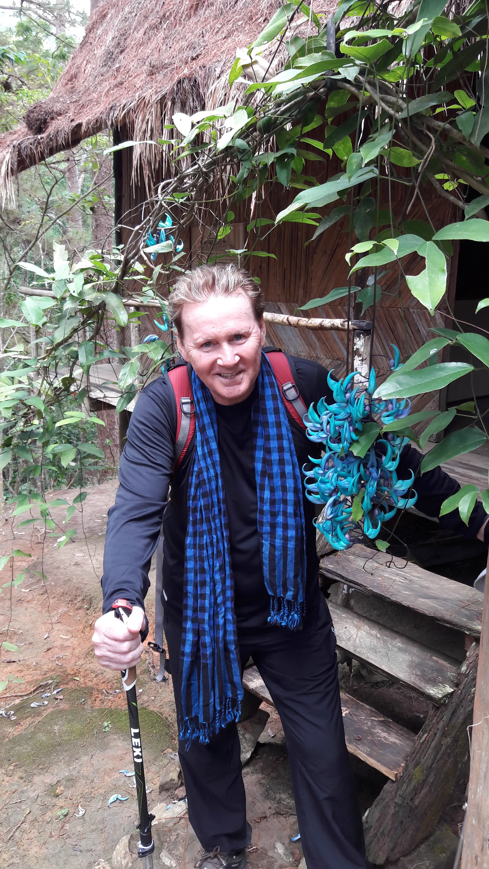 A private retreat guest enjoying a guided walk in nature